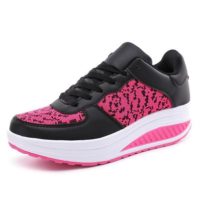 Fashion Rocker Shoes Breathable Mesh Women Running Sports Shoes Non-slip Platform Shoes Height-increased Footwear