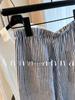 JINXI Women's Summer 2026 Blue Striped Linen High-Waist Wide-Leg Pants - Slimming and Versatile Casual Style