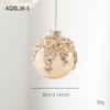 8cm Champagne Color High-Grade Ball with Gold Glitter Christmas Ball Ornament for Christmas Tree Hanging Decoration