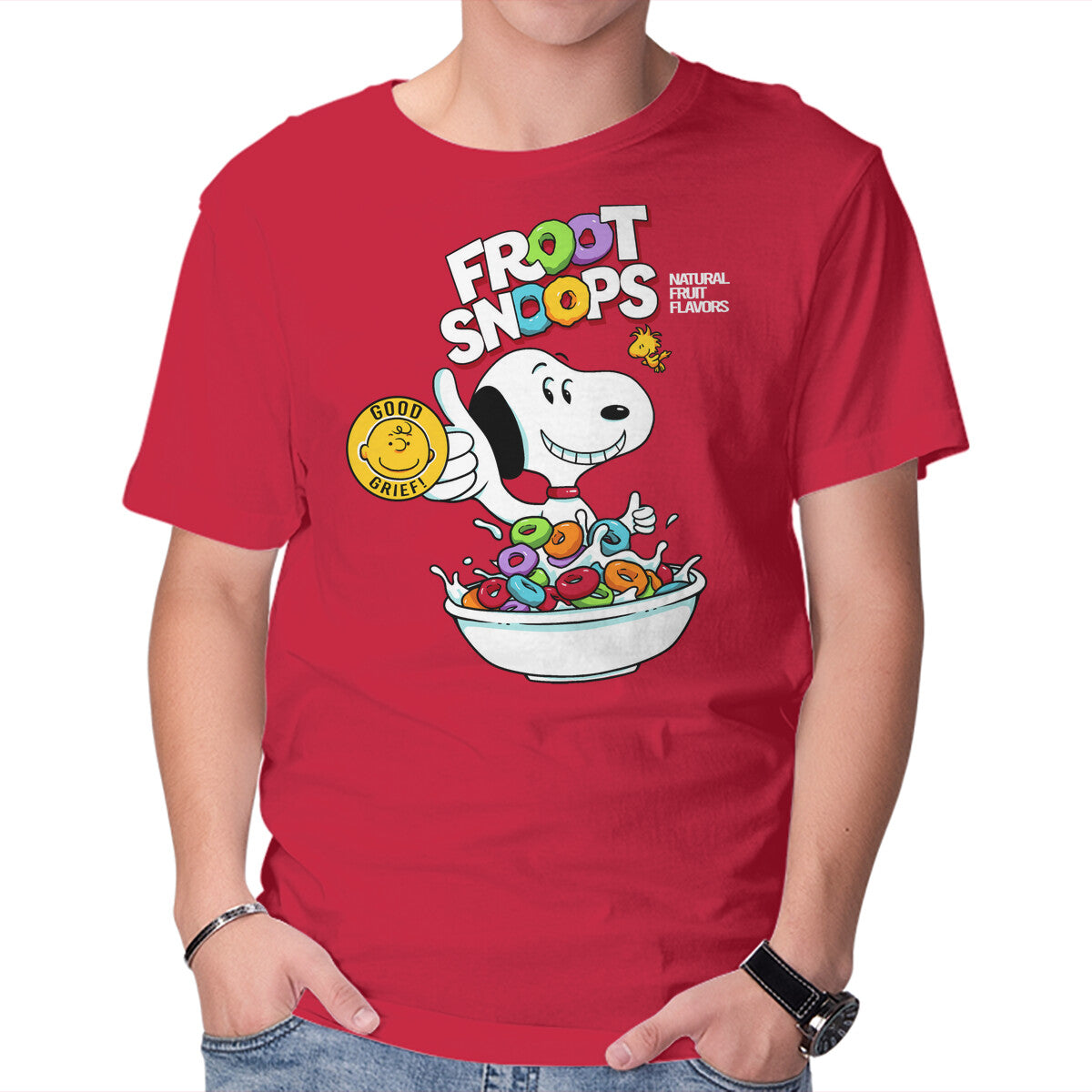 Unisex Crew Neck T-Shirt Froot Snoops Graphic Short Sleeve Casual Tee S