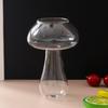 Mushroom Shaped Cocktail Glass Cup Transparent Glass Flower Vase Hydroponic Aromatherapy Bottle Desktop Decoration Ornament