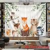 2D Rustic Woodland Creatures Background Banner for Kids' Photo Shoot