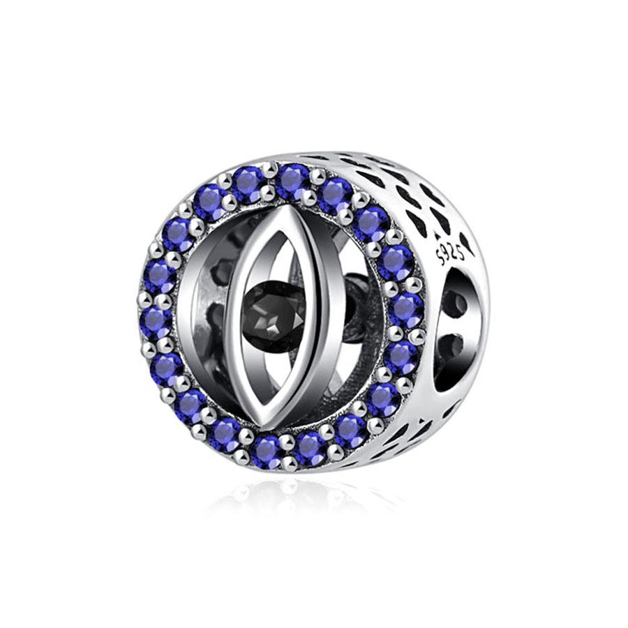 New 2024 925 Sterling Silver Plated Blue Pave Series Star Owl Butterfly Moon Pendant Diy Jewelry Bead Fit European Bracelet