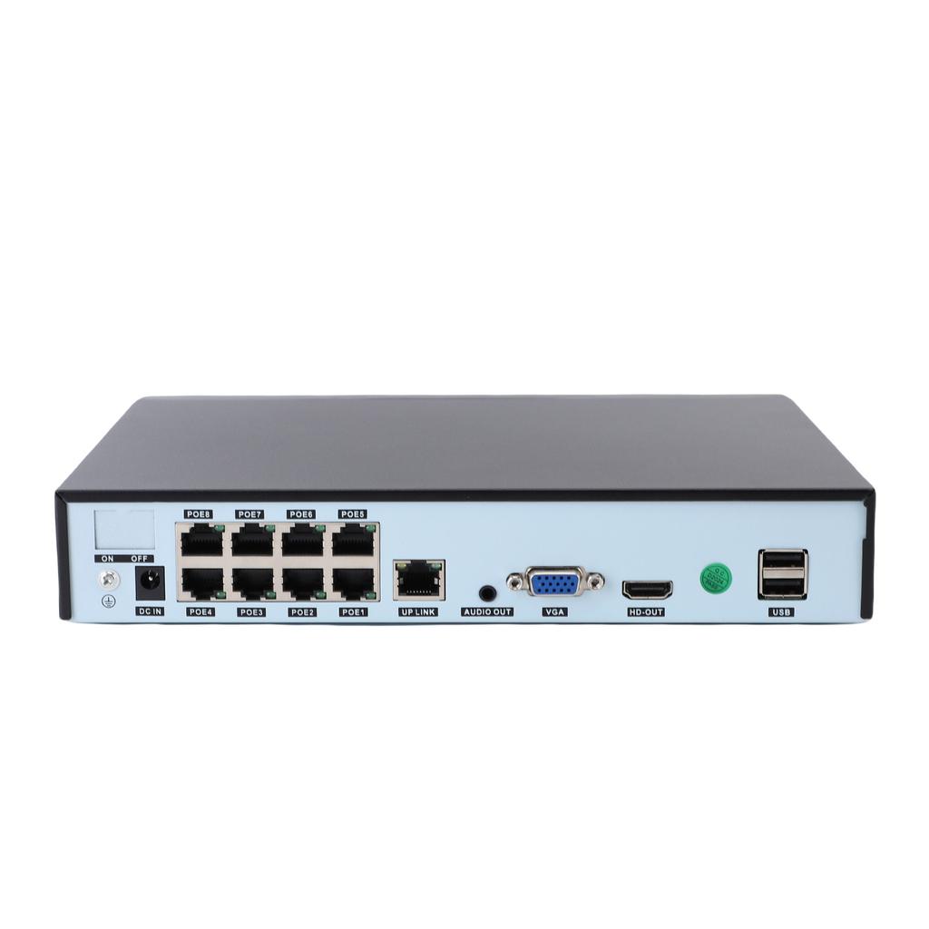 4K 8-kanałowy POE NVR H.265+ CCTV DVR 4K 5MP 4MP 3MP 1080P Rejestrator Wideo Sieciowy Obsługa Kopii Zapasowej USB Interfejs Wyświetlacza HD VGA
