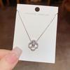 2024 Spring Exquisite Zircon Four-Leaf Flower Necklace: Luxury Clavicle Chain for Women