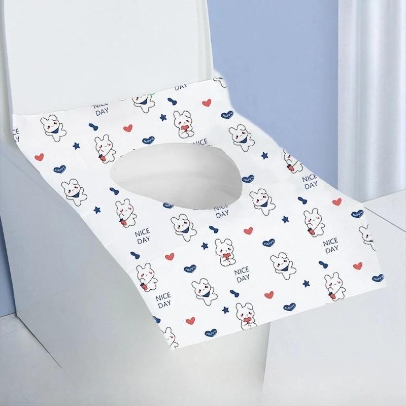 Jednorázový potisk Kryt na toaletní sedátko Přenosný Cestovní Hotel Koupelna Toaletní podložky Vodotěsný Kryt na toaletu