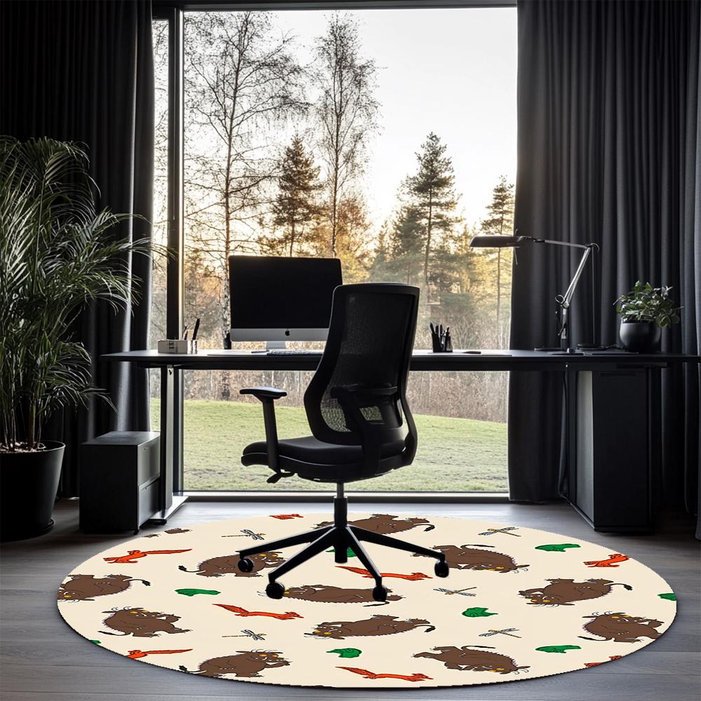The Gruffalo Printed Round Rug Carpet Chair Rug Area Rug Entryway Doormats,for Office Chair Living Room Bedroom Kitchen Room.