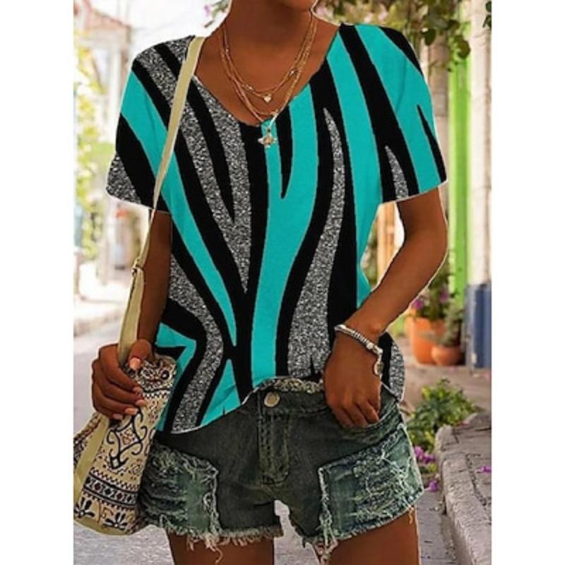 

Женская футболка с простым рисунком, топы с коротким рукавом, V-образным вырезом, принт, стандартный крой, повседневные, выходные, красные, темно-синие, синие, зеленые, розовые XL