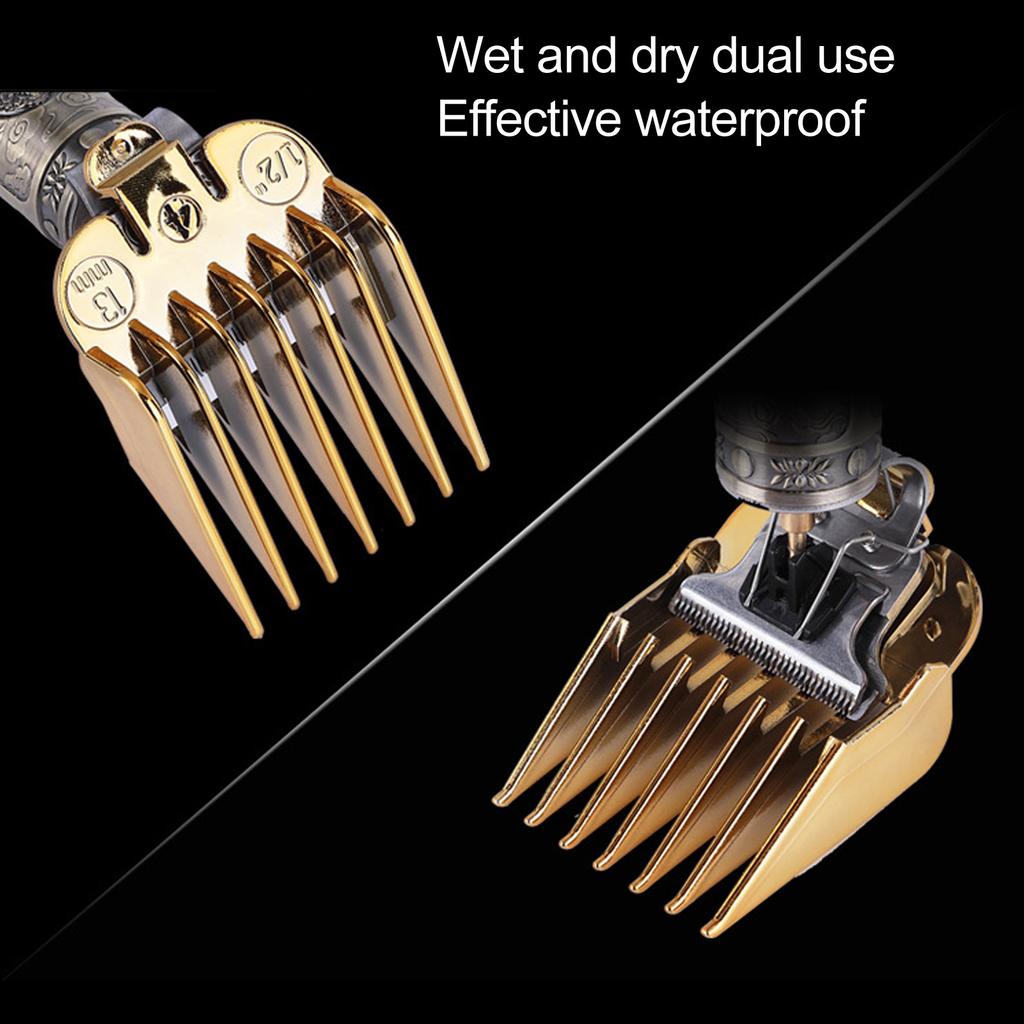 8pcs Haircut Limit Comb Positioning Comb Replacement Guide Comb Set for Hair Clipper Gold