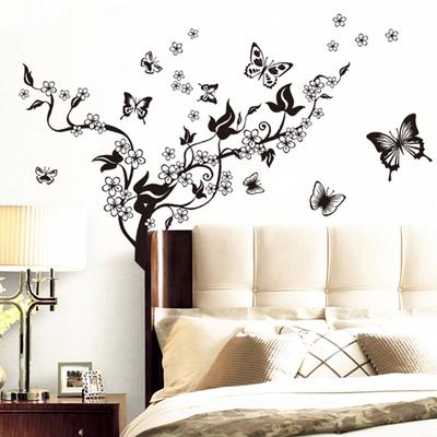 Refrigerator Butterfly Flower Vine Stickers Wall Sticker Kitchen Furniture Decor