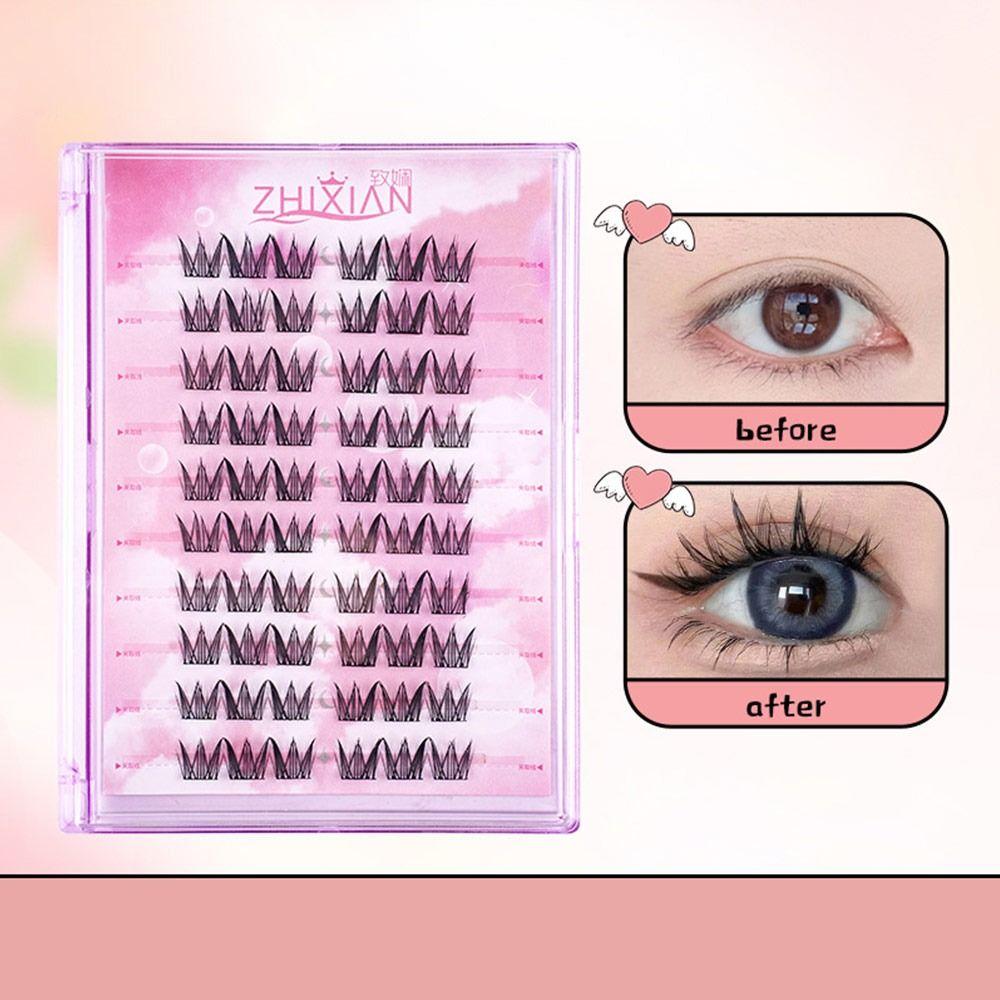 Anime Cosplay Manga Lashes With Jelly Glue Strips 3D False Eyelashes Segmented False Eyelashes  Men