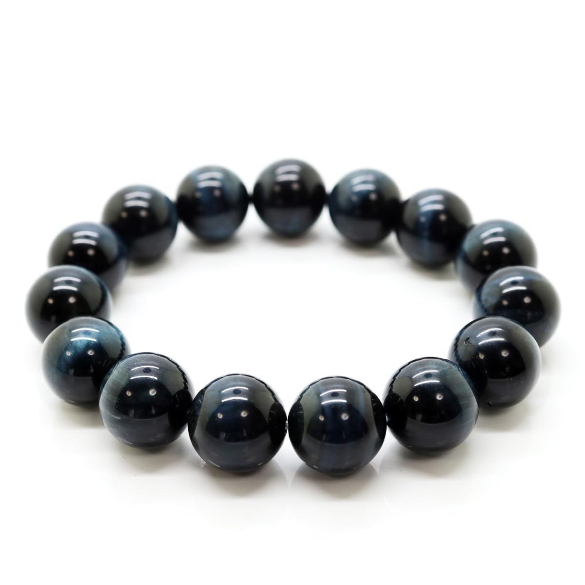 

Blue Tiger Eye 14mm Bracelet for Natural Power Good Luck in Good Luck in Good Fortune [Ishiki] Men, Stone, Stone, Money, Work, [b668] синий