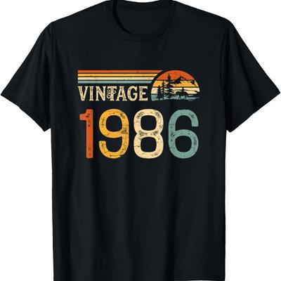 Th Birthday Unisex Women Vintage Years Old Bday Retro TShirt Regular Short Sleeve Allmatch Printed Tshirt Tops