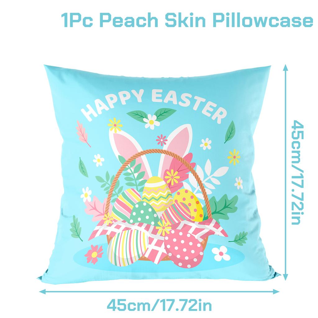 Easter Bunny Pillowcase Happy Easter Decoration For Home Easter Rabbit Eggs Cushion Cover Decorative Pillow Case Easter Gift