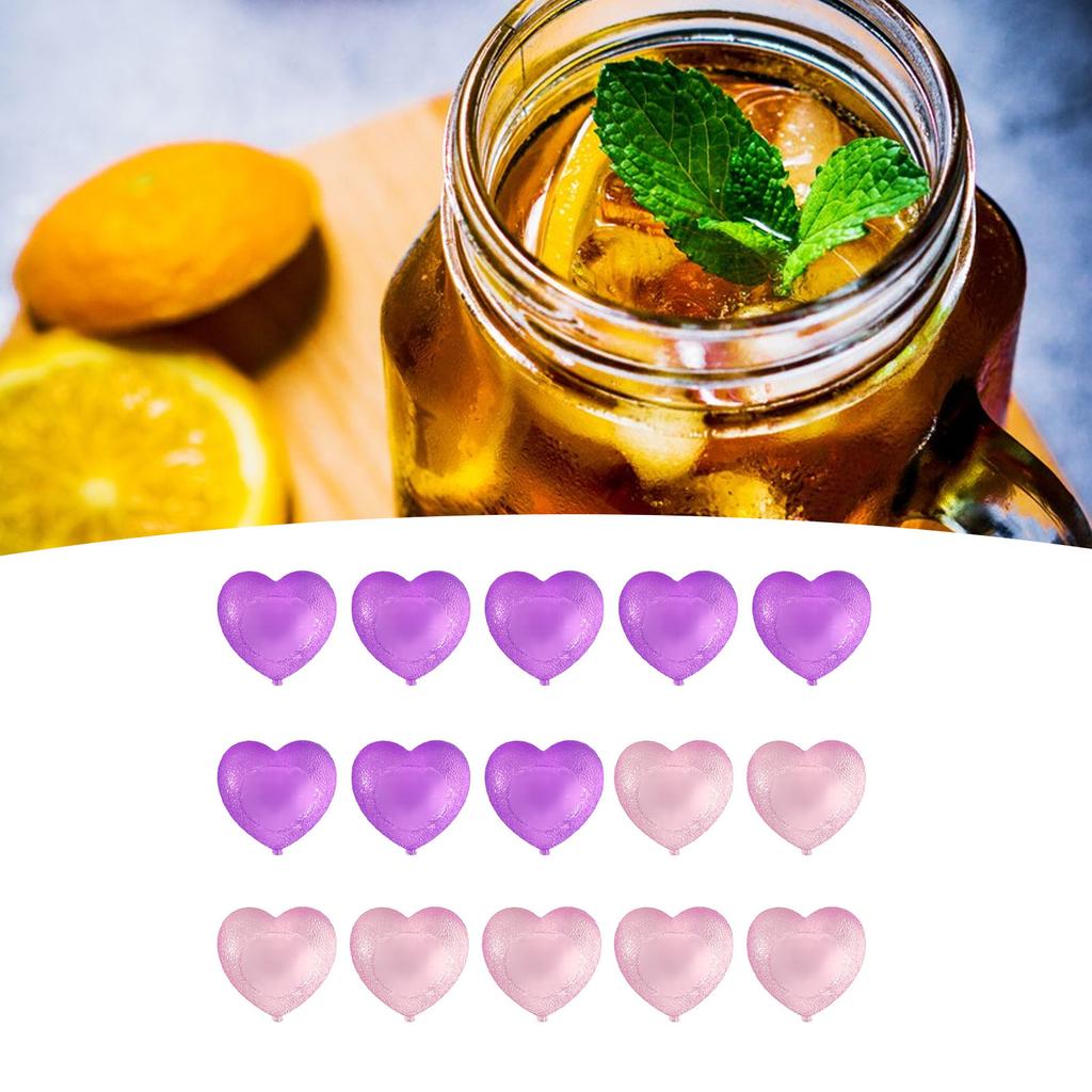 15PCS Reusable Cute Cartoon Heart Shaped Refreezable Washable Plastic S for Making Cold Drink