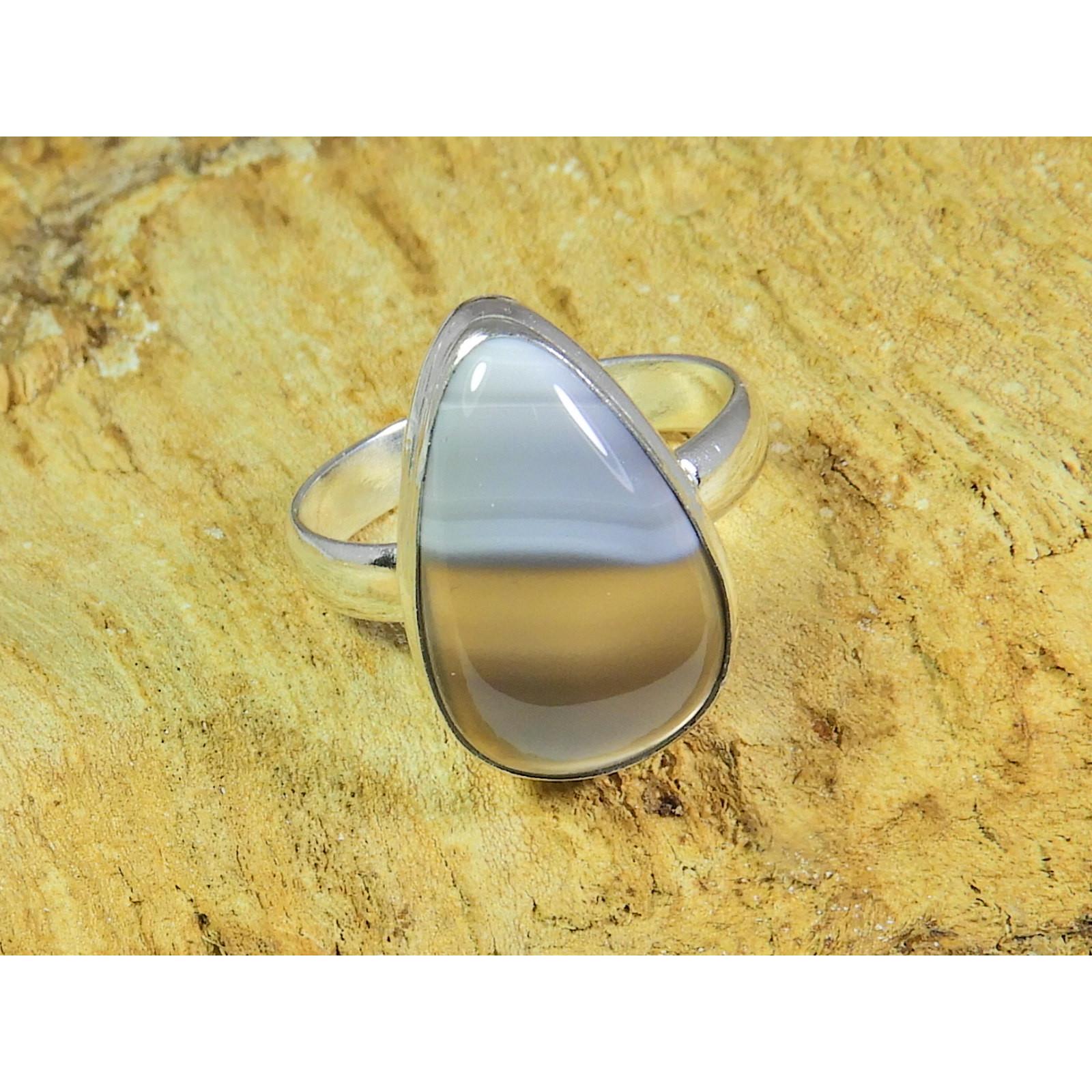 

Natural Botswana Agate 925 Solid Sterling Silver Ring Size US-6.5 PG-210