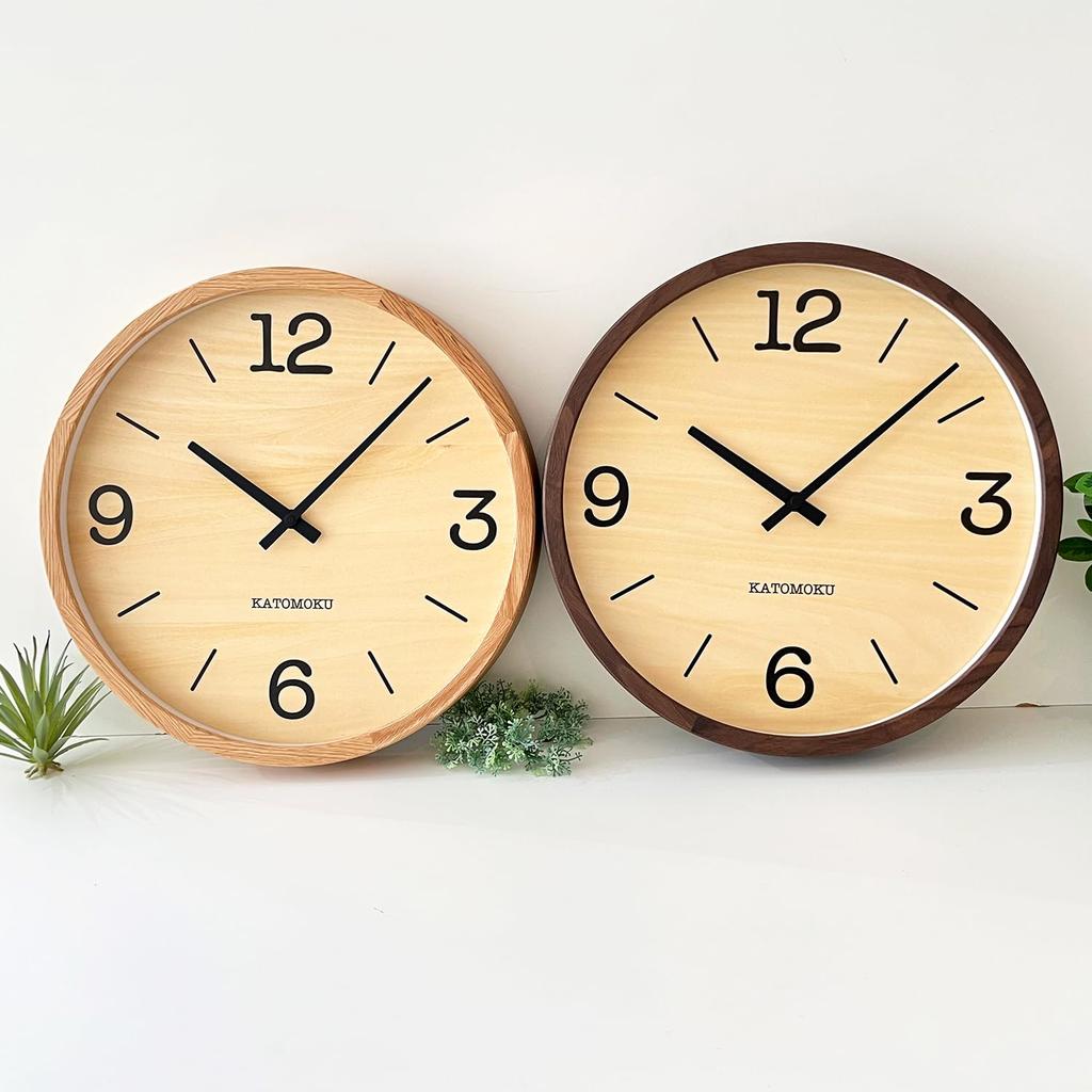 KATOMOKU muku clock 20 Walnut wall clock with continuous second hand km-137WARC 382mm (radio-controlled clock)
