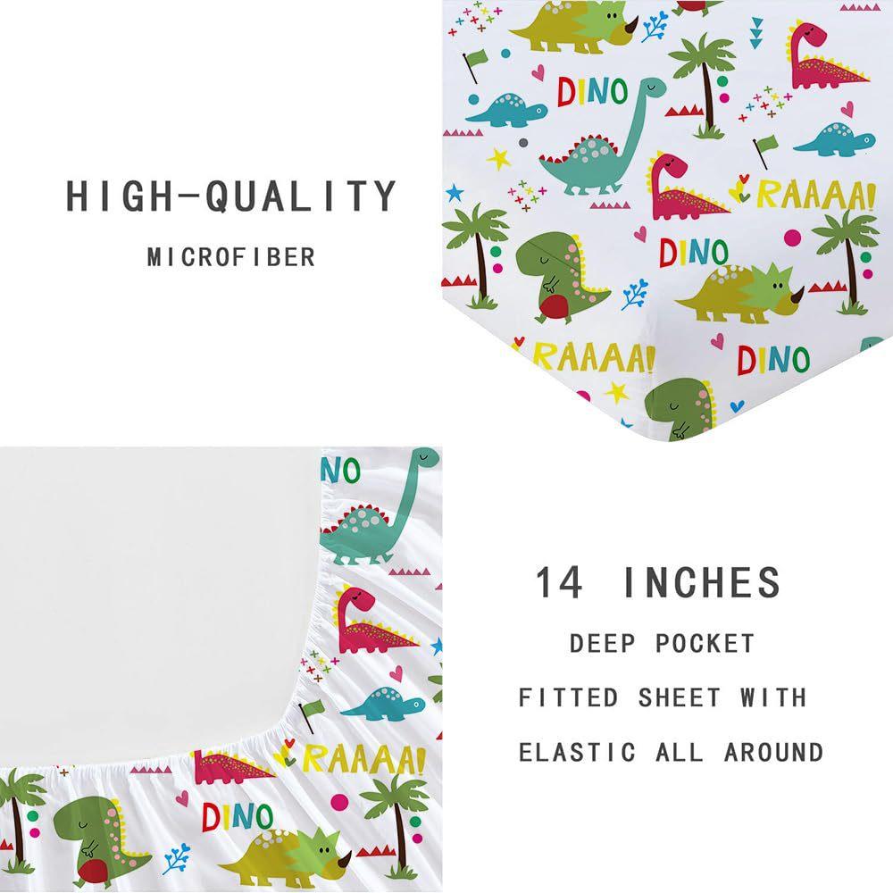 Cartoon Dinosaur Pattern Mattress Three-Piece Digital Printing Mattress Three-Piece Bedding Set
