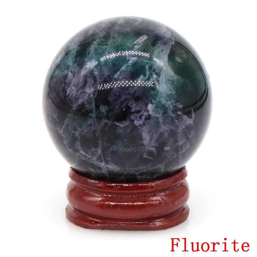 40mm Natursteine Amethyst Lapislazuli Reiki Heilkristalle Energie Chakra Massage Edelstein Kugel Heimdeko Handwerk Mit Ständer