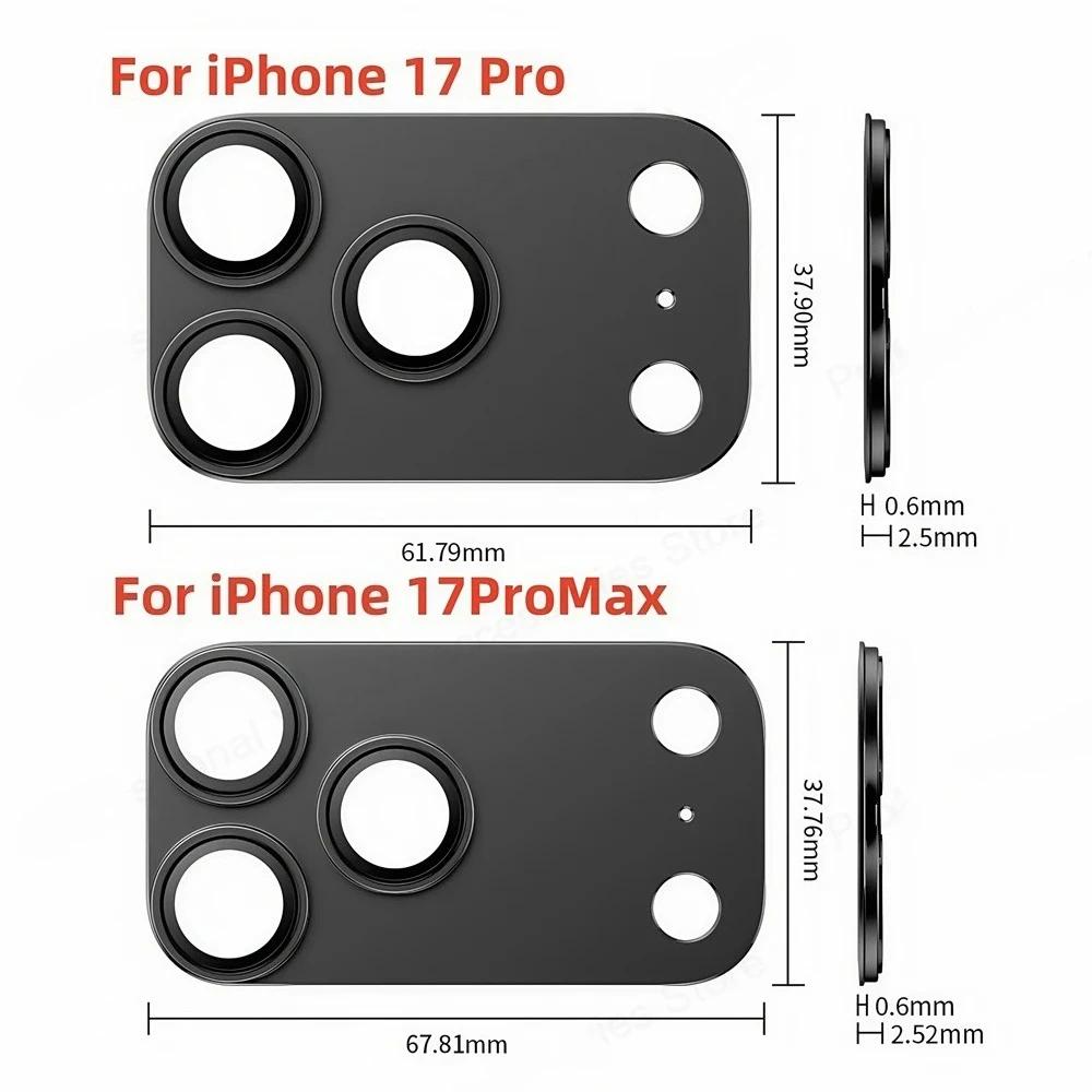 1 Set HD Metalen Ring Gehard Glas Lensbeschermer Film Voor IPhone 17 Air Pro Max Krasbestendig Achterste Camera Cover Telefoon Accessoires