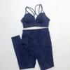 Denim Sports Bra & Hip-Lifting Yoga Tights Fitness Set