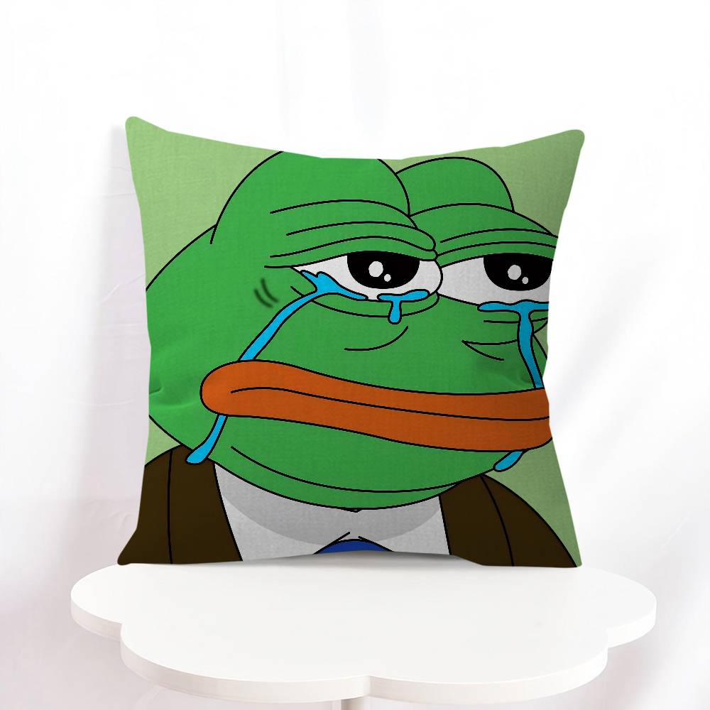P-Pepe The F-Frog Funny Cartoon Office Cushion Pillowcase Car Cushion Cover45X45CM Lumbar Pillowcase Sofa Pillowcover