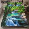 Sada povlaků na přikrývku Vodopád Přírodní scenérie Povlak na přikrývku Povlak na polštář Krajina Les Vodopád Queen Size Polyester Povlečení