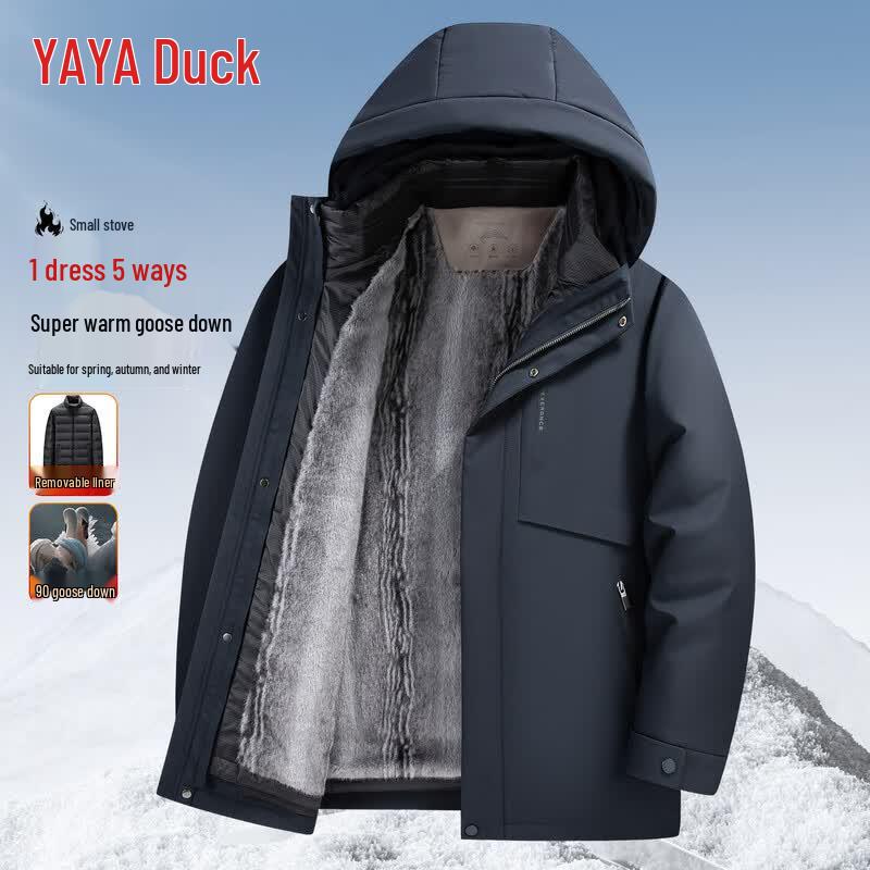 YAYA Men s Detachable Hood Goose Down Jacket 180