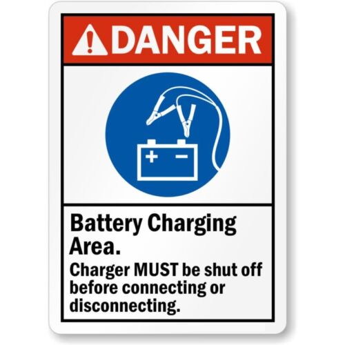 Battery Charging Area Danger Aluminum Weatherproof Sign pAluminum 20x30cm(7.8x11.8inch)