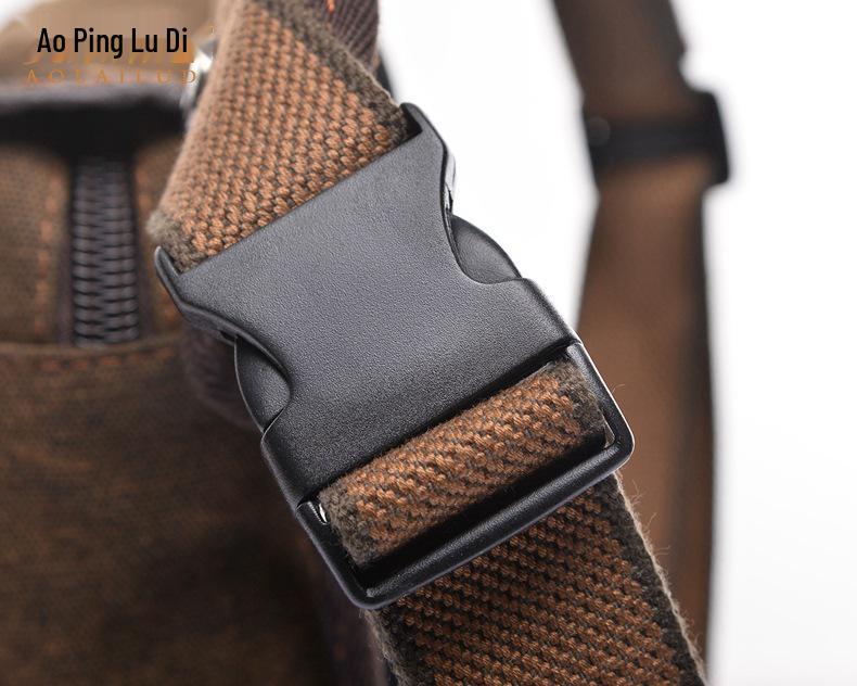 Męska Retro Płócienna Torba na Nogę - Pionowy Kwadratowy Zamek Błyskawiczny, Odporna na Zużycie, Styl Europejski i Amerykański