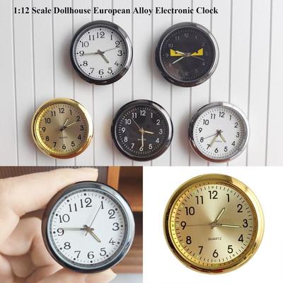 European Alloy Cassical Bell Mini Doll House Clock Miniature Clock Model 1/6 Dollhouse Decoration