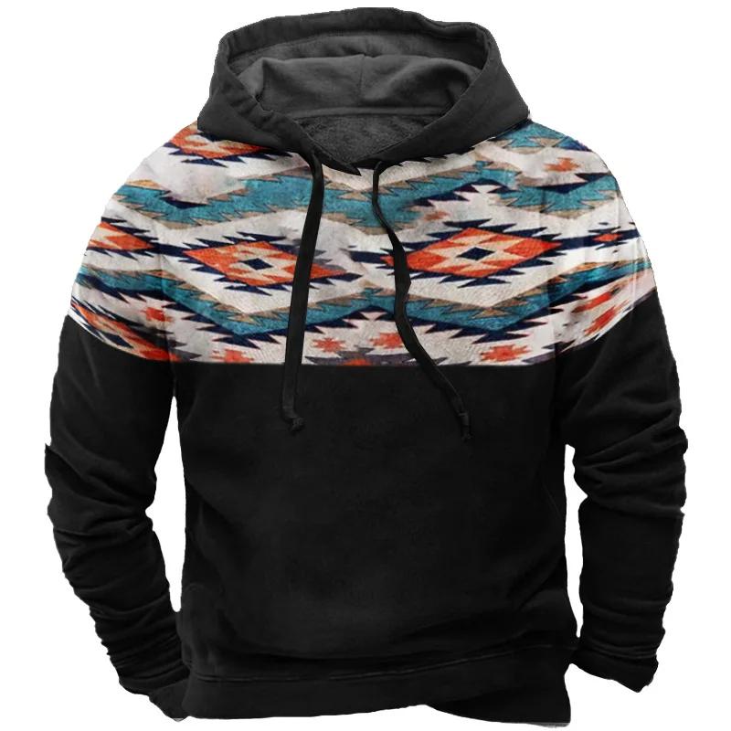 Winter Men's Hoodie Sweatshirt Harajuku Ethnic Wind Graphics Retro Clothes Pullover Shirt Casual Street Loose Casual Hoodie