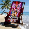 Custom Name Personalized Mighty Morphin Power Rangers Print Beach Towel, for Trip Camping Beach Party Home Decor, Birthday Gift for Family & Friends