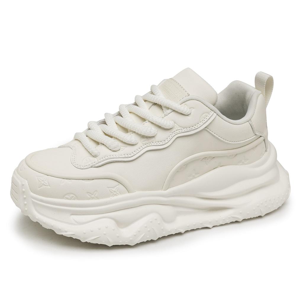 Thick-soled Heightening Sneakers Men's Autumn Breathable Little White Dad Shoes High-end White Shoes
