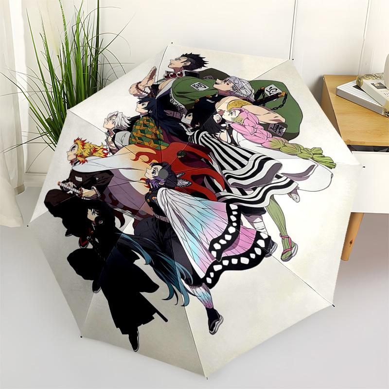 

1pc Demon Slayer Characters Outdoor Umbrella - Automatic Opening/Closing - Portable 3-Fold Design - 8 Bone Iron Frame - Festival Gift - Suitable