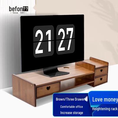 Supporto rialzo monitor Befon con cassetti portaoggetti