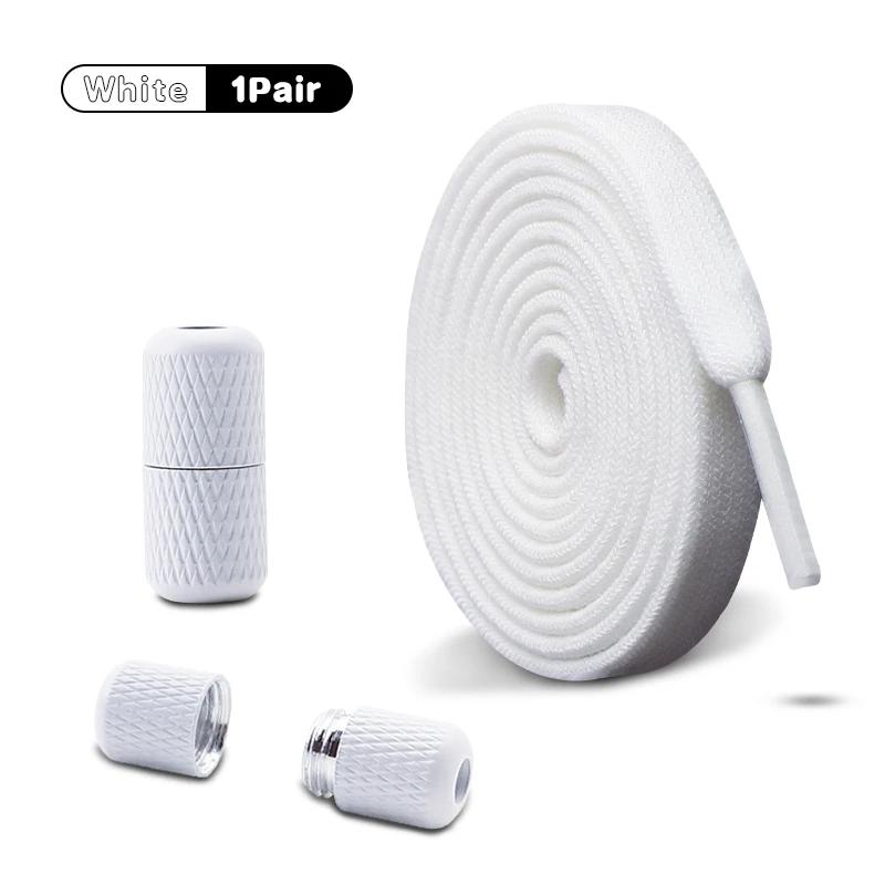 1 Pair 8mm Width Elastic Laces for Sneakers No-Tie Flats Quick-On/Off Shoelace Accessory for Children & Adults