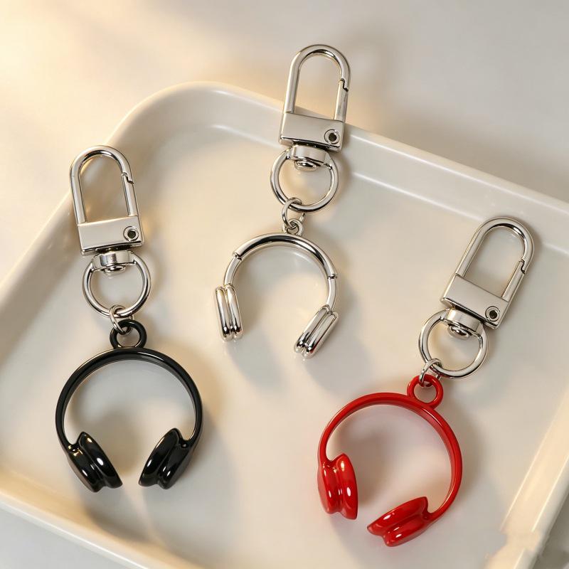 Versatile Headphone Keychain Charm - Unisex Metal Bag Accessory, Small Gift
