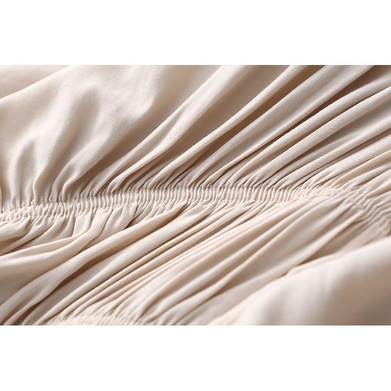 Export Daily Order Asymmetrical Skirt Women's Mid Length Long Length Stylish Niche Style High Waist Slim Looking Ruched A- Line Skirt Umbrella Skirt