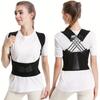 Black Posture Corrector Brace For Women Breathable Elastic Back Posture Correction Belt Adjustable Shoulder For Students
