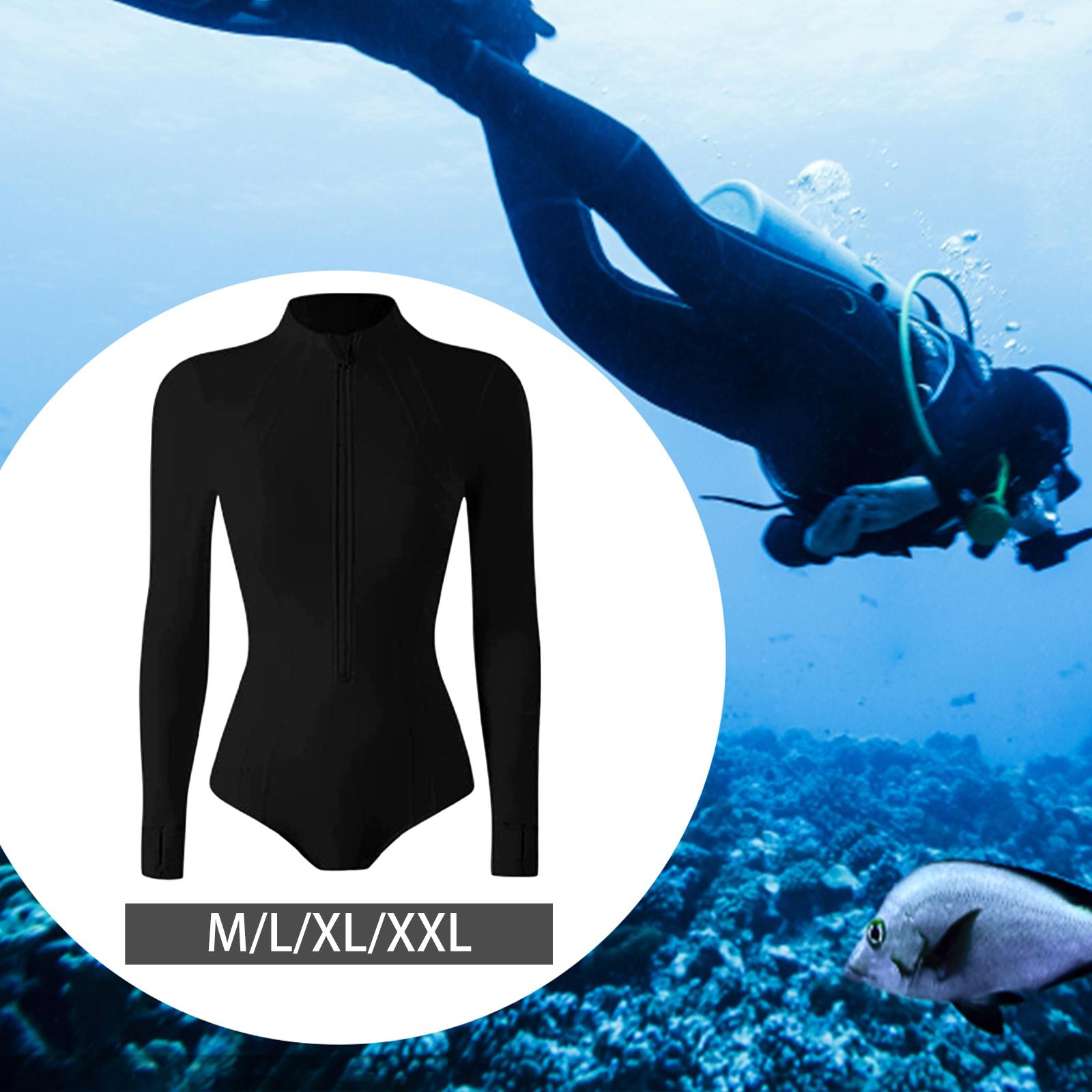 

Long Sleeve Swimsuit for Women Soft Diving Suit for Wakeboarding Scuba Workout XL