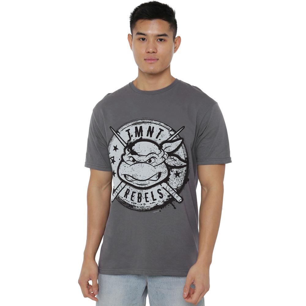 Teenage Mutant Ninja Turtles Mens Rebels Distressed Logo T-Shirt