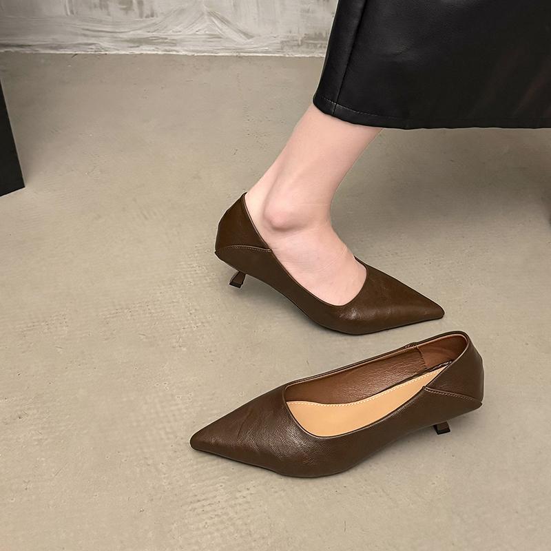 Fashion New Luxury Pumps Shoes for Women Heeled Woman Medium Heel Stiletto Heels High Sandal Party Office Elegant Brown Small Heel Sexy