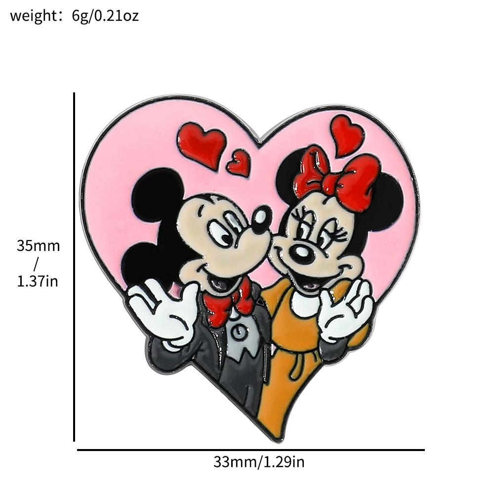 Disney Anime Cartoon Figure Brooch Snow White Mickey Minnie Enamel Badge for Backpack Clothing Lapel Pins Accessories Gifts