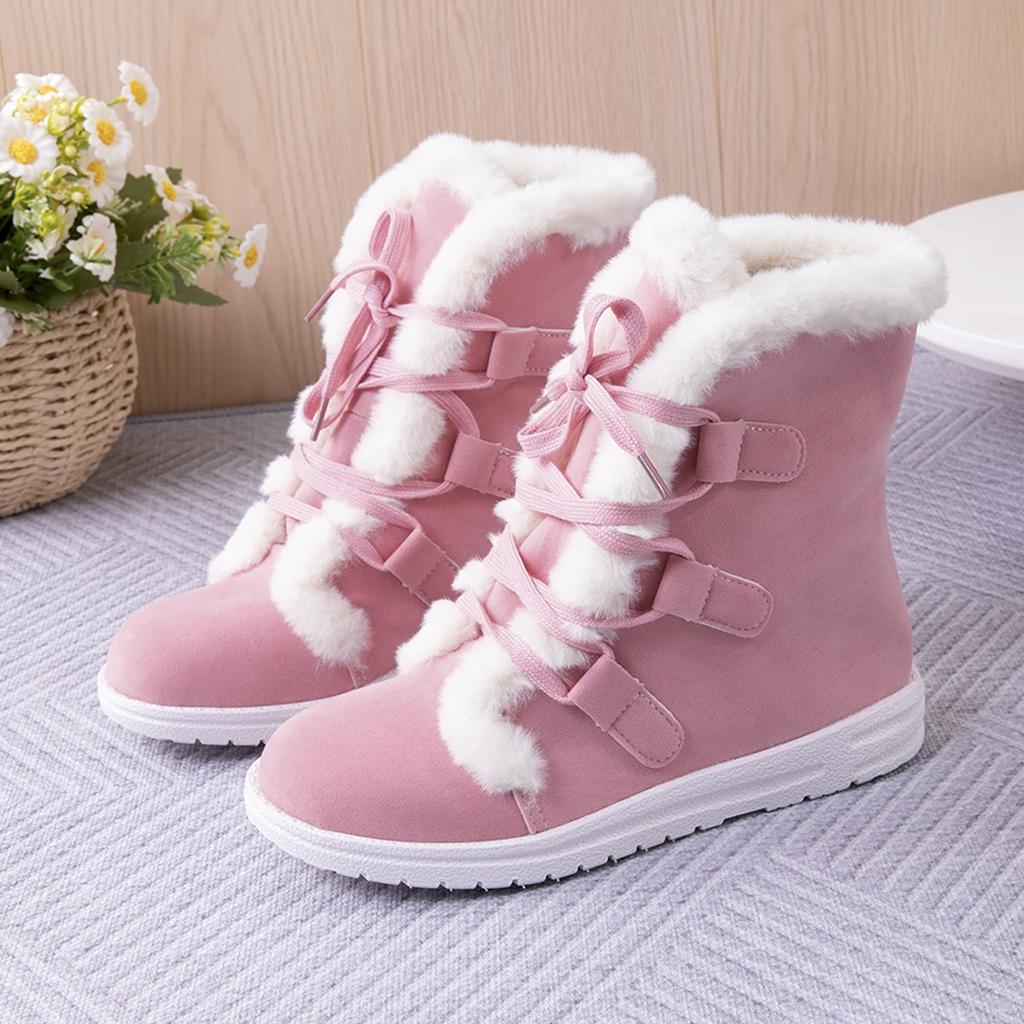 Waterproof Ankle Boots Payless Fur Boots Fashion Women's Winter