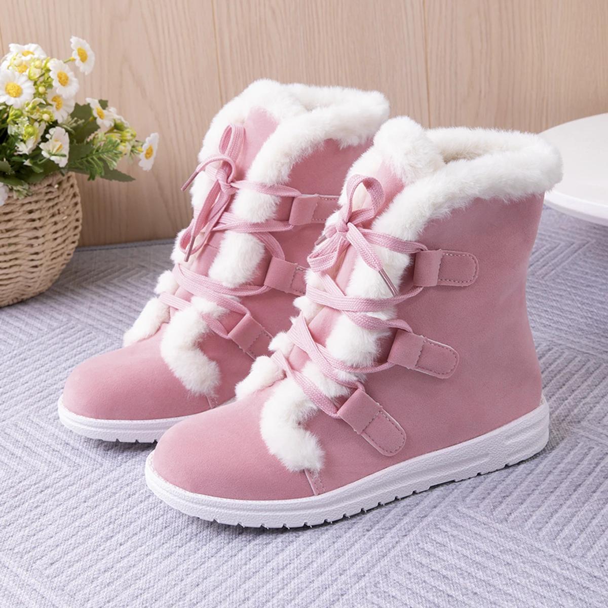 

Fashion Women s Winter Outdoor Anti-slip Warm Snow Boots Ladies Warm Wool Booties Fashion Comfortable Plus Size Shoes Casual Women Boots 36