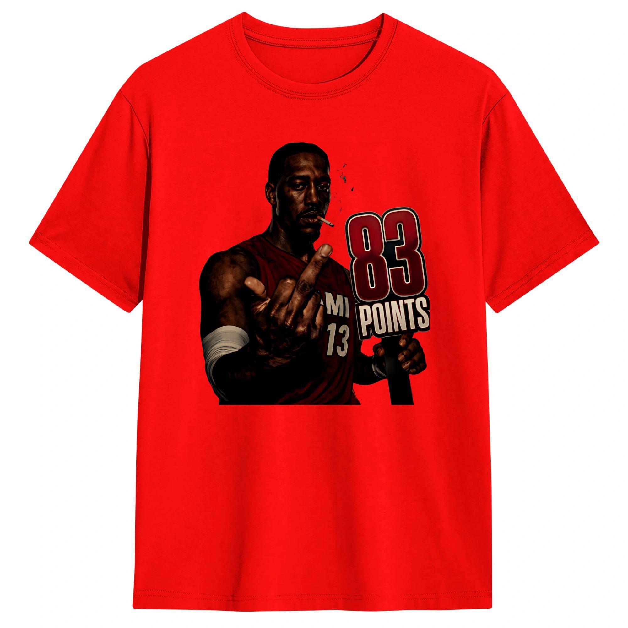 Bam Adebayo 83 Points TShirt Unisex  Novelty 100 Cotton Tee Shirt O Neck Short Sleeve T Shirts Plus Size Clothing L