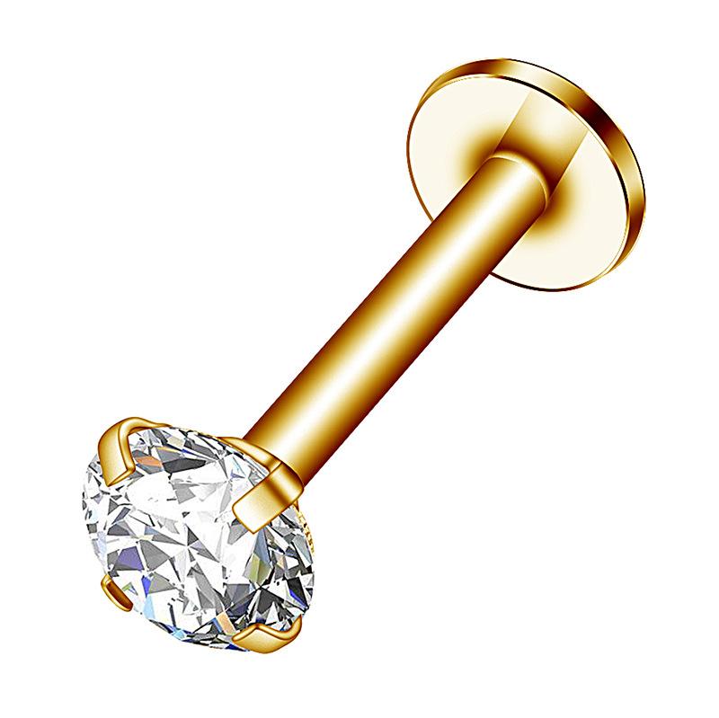 Lippenstecker Edelstahl Ohrringe Lippenring Ohrknorpelstecker 1,2 mm Zirkon Lang Piercing Schmuck