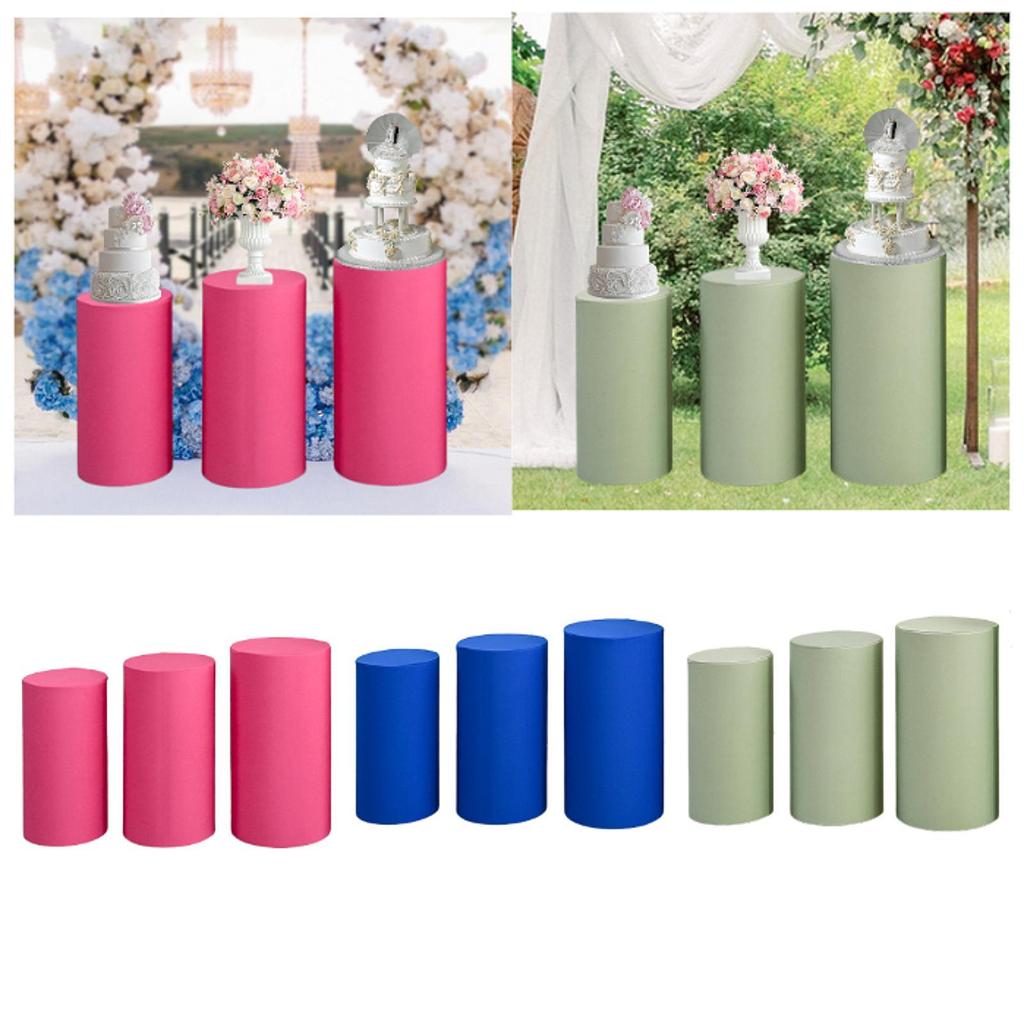 3x Capas de Pedestal de Sobremesa Cilindricas Elegantes Macias Capas de Pedestal Cilindricas para Aniversários Festivais Eventos Feriados Decoração