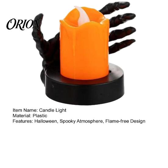 Led Ghost Hand Candle Halloween Light, LED Skeleton Decoration with Flickering Decorative Horror Prop Flame, Spooky Tabletop Decor for Party